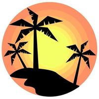 Tropical summer sunset. vector