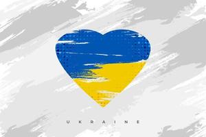 Love for Ukraine. Ukraine Flag with Love Concept in Brush Style. Ukraine Flag Illustration Isolated on Grunge Background