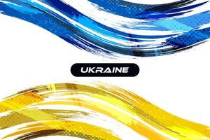 Ukraine Background with Brush Style and Halftone Effect. Ukraine Flag with Grunge and Brush Concept Isolated on White Background vector