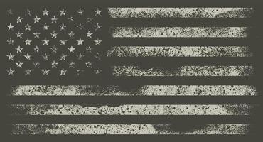 Distressed American Flag in Military Style