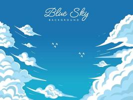 Beautiful Blue Sky and Cloud Background vector