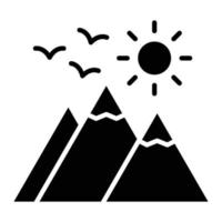 Mountains Glyph Icon vector