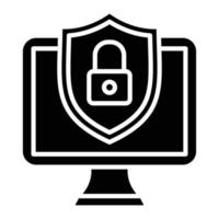 icono de glifo de seguridad informática vector