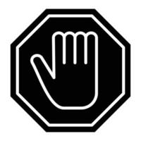 Stop Sign Glyph Icon vector