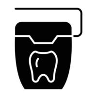 icono de glifo de hilo dental vector