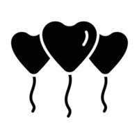 Wedding Balloon Glyph Icon vector