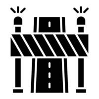 Road Block Glyph Icon vector