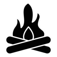 Bonfire Glyph Icon vector