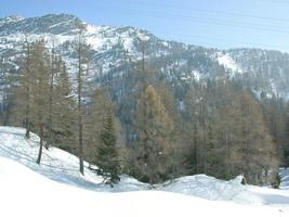 Piz Bernina range of mountains in Swiss Rethic Alps in Canton Gr photo