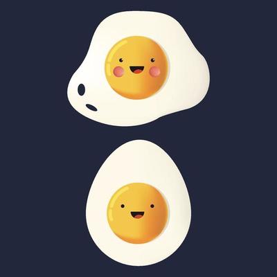 Egg illustration with cartoon style