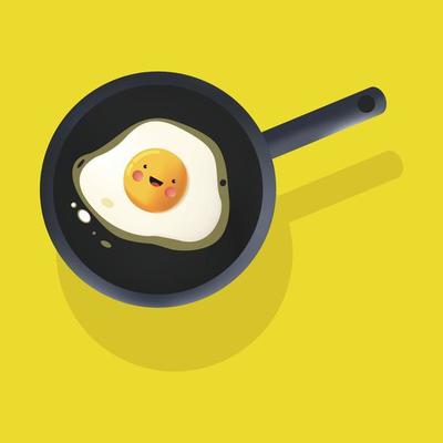 Egg illustration with cartoon style