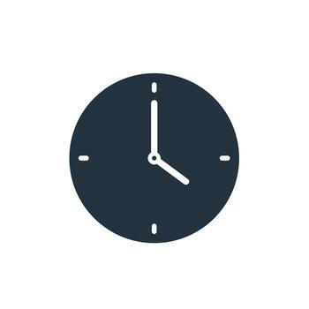 icono de reloj en estilo moderno plano aislado sobre fondo blanco. símbolo de reloj para el diseño de su sitio web, logotipo, aplicación, ui. ilustración vectorial vector