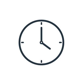 vector reloj icono símbolo reloj signo diseño aislado sobre fondo blanco. para el diseño de su sitio web, logotipo, aplicación, ui. ilustración vectorial