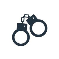 handcuff icon vector. handcuffs symbol flat design sign isolated on a white background. for your website design, logo, app, UI. Vector illustration.