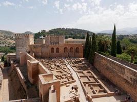 Granada, Spain, 31.08.2021. View of the Alcazaba in Alhambra, Granada. Moorish Architecture. Unesco World Heritage Spain. Travel in time and discover history. Amazing destinations for holidays. photo