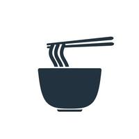 Vector ramen noodle icon in trendy flat style isolated on white background. Japanese food ramen symbol for your website design, logo, app, UI. Vector illustration.