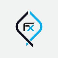 diseño de logotipo de letra fx vector