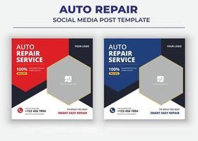 Auto Repair Services social media post and flyer vector