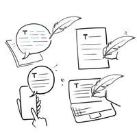 hand drawn doodle Simple Set of Text article writing Related Vector