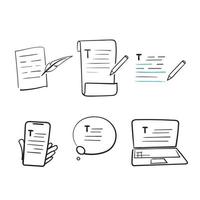 hand drawn doodle Simple Set of Text article writing Related Vector