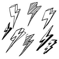 thunder doodle illustration vector handdrawn cartoon style