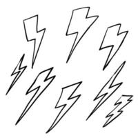 thunder doodle illustration vector handdrawn cartoon style