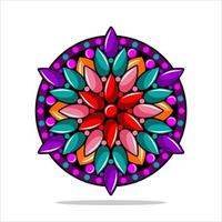 diseño de vector de arte mandala moderno con una hermosa mezcla de colores vector gratis