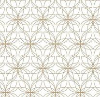 Modern vector seamless illustration. Linear gold pattern on a white background. Ornamental pattern for leaflets, printing, wallpaper, backgrounds