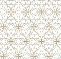 Modern vector seamless illustration. Linear gold pattern on a white background. Ornamental pattern for leaflets, printing, wallpaper, backgrounds