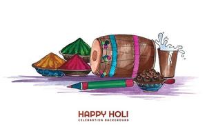 Holi celebration for indian festival colorful card background vector