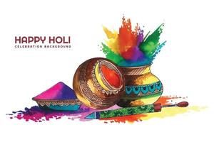 Happy holi festival of India celebration greetings card background vector