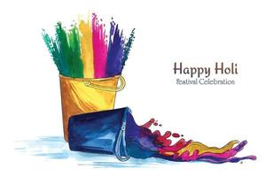 Happy holi festival of India celebration greetings card background vector