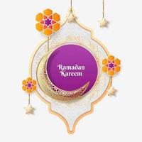 ramadan kareem background with crescent moon. vector