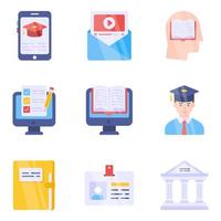 Pack of Education Flat Icons vector