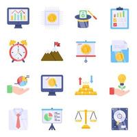 Pack of Finance and Banking Flat Icons vector