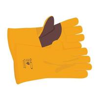 guantes protectores de soldadura amarillos. vector