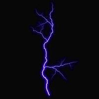 abstract dark blue lighting natural thunder realistic magic overlay bright glowing effect on black. photo