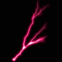 abstract light pink lighting natural thunder realistic magic overlay bright glowing effect on black. photo