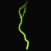 abstract light green lighting natural thunder realistic magic overlay bright glowing effect on black. photo