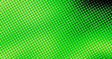 Resumen de puntos verdes claros cuadrícula de onda de semitono patrón retorcido futurista con textura de geometría de minimalismo de círculo en negro. foto