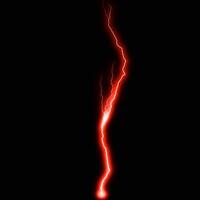 abstract dark red lighting natural thunder realistic magic overlay bright glowing effect on black. photo