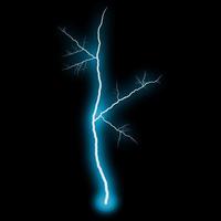 abstract light blue lighting natural thunder realistic magic overlay bright glowing effect on black. photo