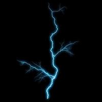 abstract light blue lighting natural thunder realistic magic overlay bright glowing effect on black. photo