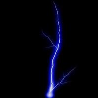 abstract light blue lighting natural thunder realistic magic overlay bright glowing effect on black. photo