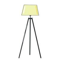 floor lamp with a yellow abozhur hand-drawn on a white background vector