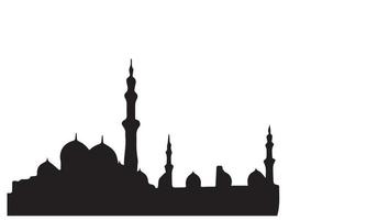 Mezquita vector ilustración diseño blanco y negro