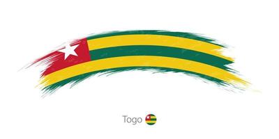 Flag of Togo in rounded grunge brush stroke. vector