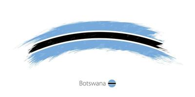 bandera de botswana en un trazo de pincel redondeado. vector