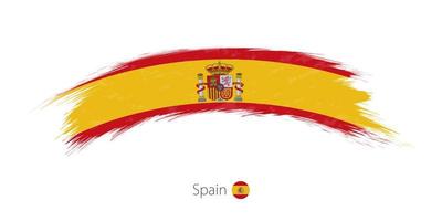 Flag of Spain in rounded grunge brush stroke. vector