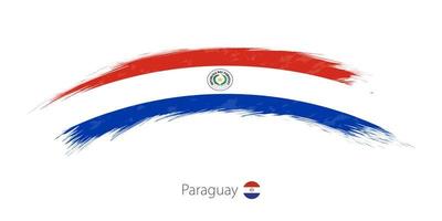 Flag of Paraguay in rounded grunge brush stroke. vector